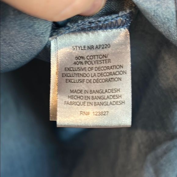 Blue Denim Tank Top with Tassels - size XL - Picture 3 of 3